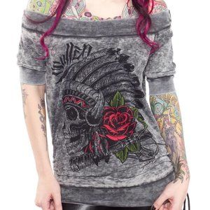 Sullen Angels Vintage Head Dress Burnout Thermal Size Medium